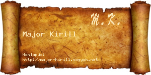Major Kirill névjegykártya